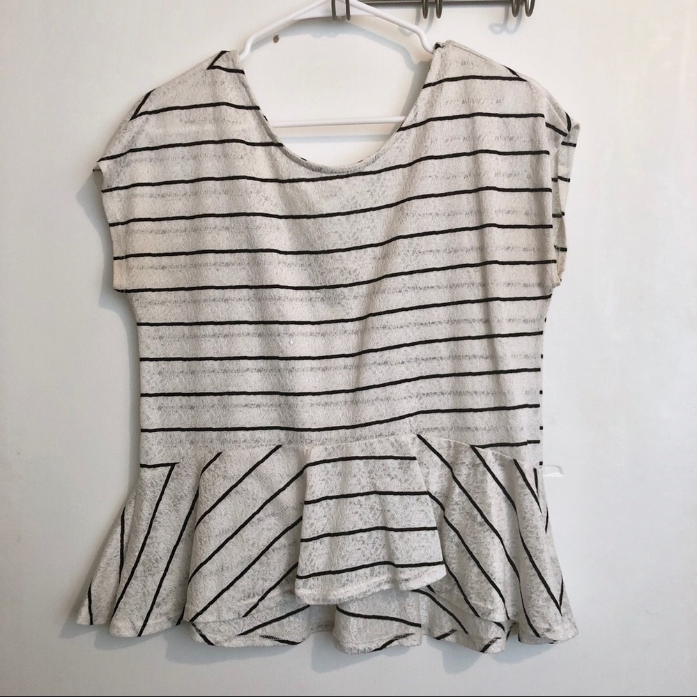 Striped Peplum Top